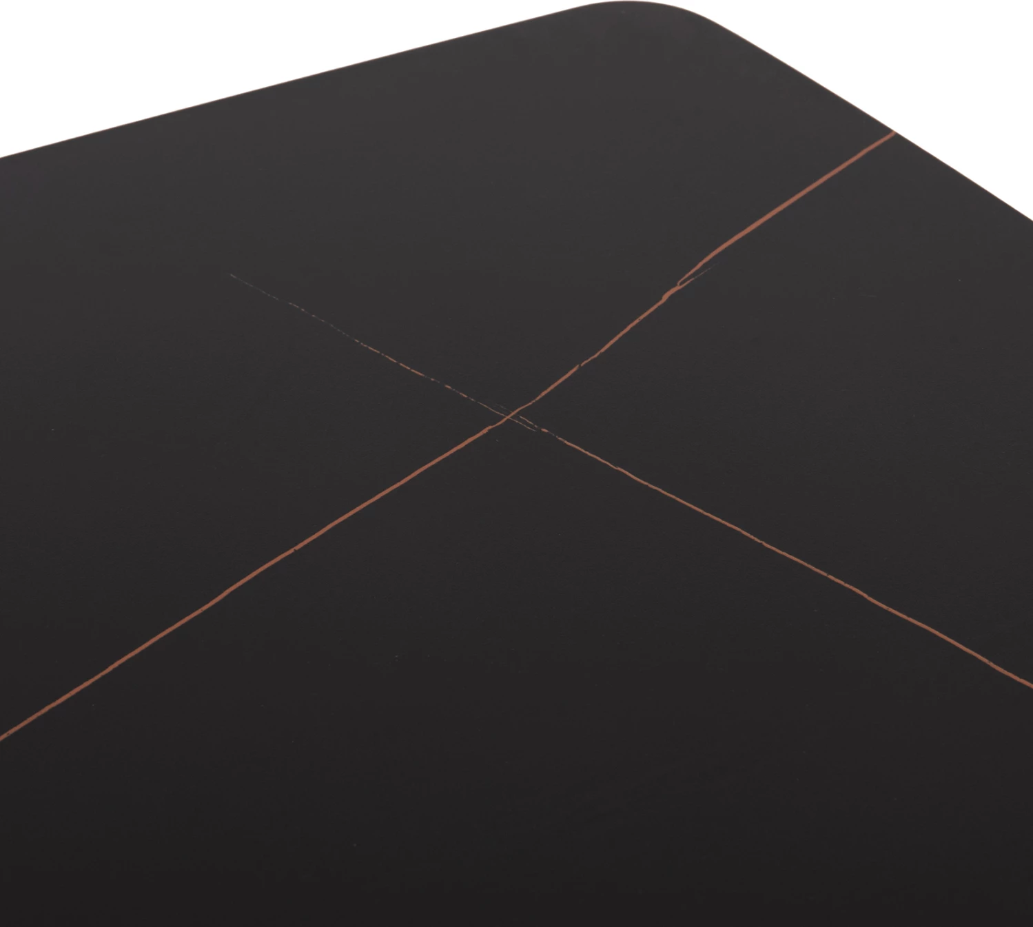 Tavolinë ngrënieje RAVEN, sipërfaqe qeramike, pamje mermeri të zi, 160x80x74cm