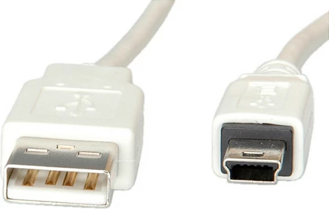Kabllo USB VALUE USB 2.0 USB-A në Mini-USB B 5-pin, 0.8 m, e bardhë