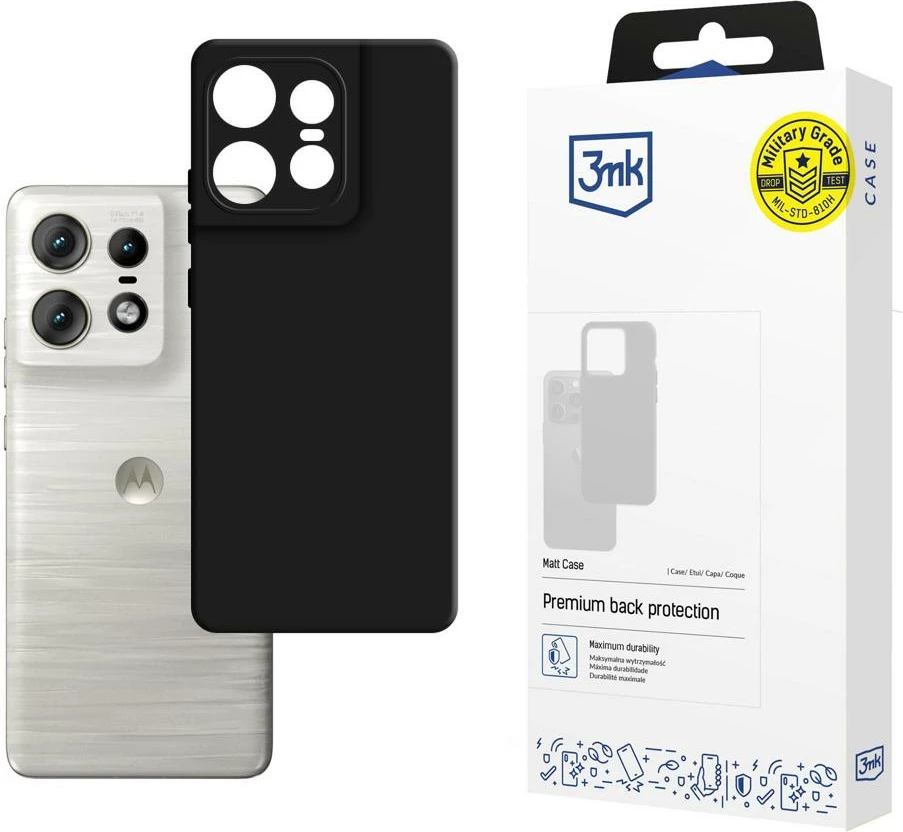 Mbështjellës 3mk Matt Case për Motorola Edge 50 Pro, i zi