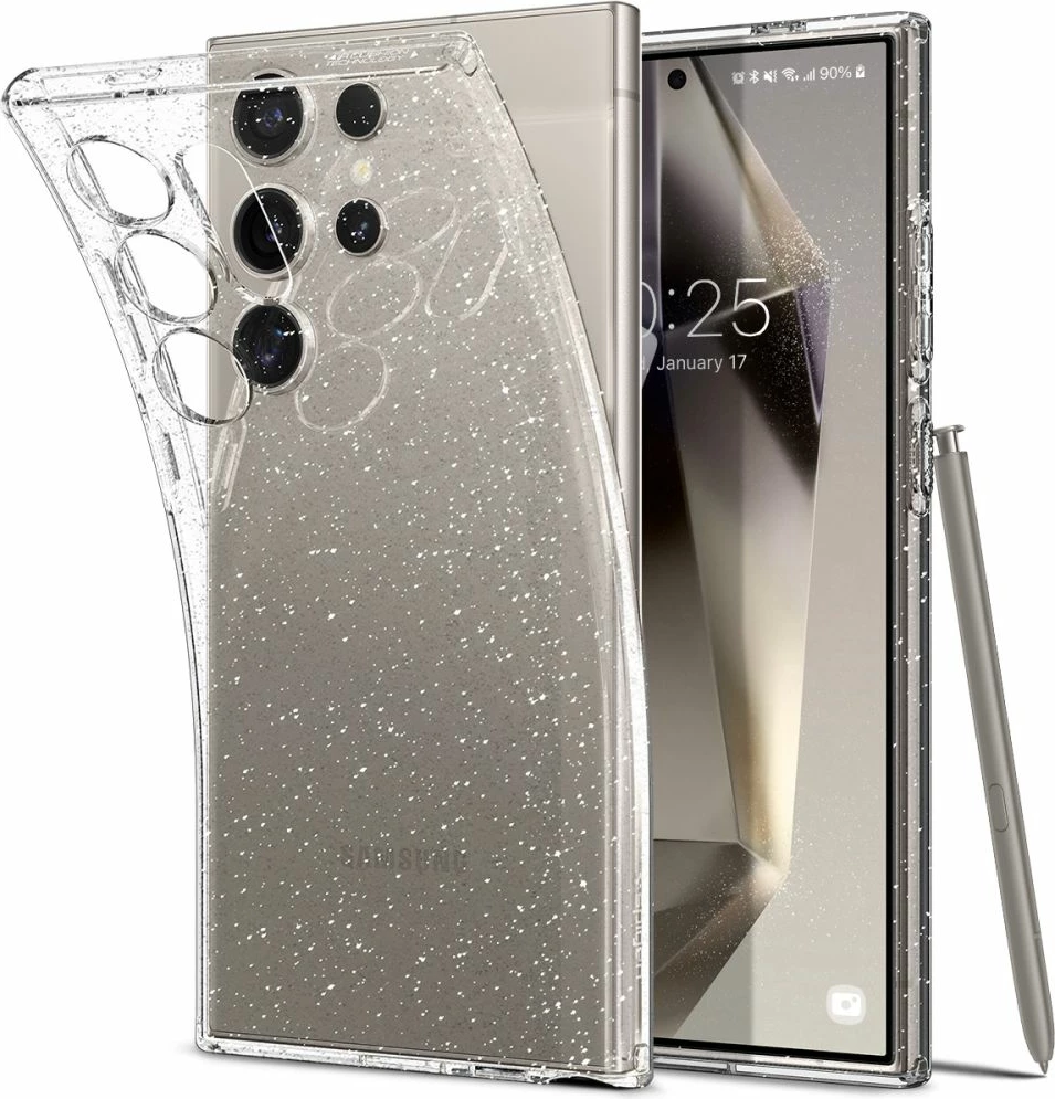 Mbështjellës Spigen Liquid Crystal për Samsung Galaxy S24 Ultra, Transparent me shkëlqim