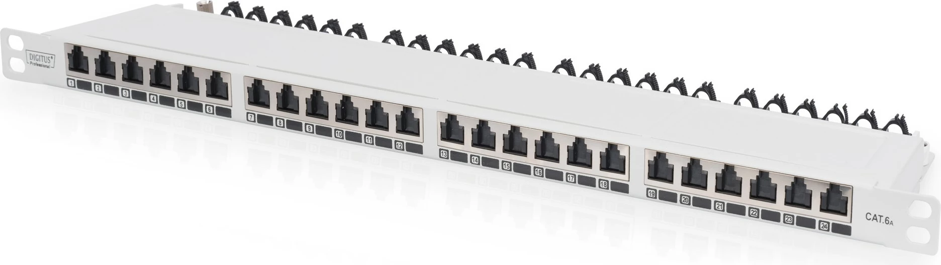 Patch panel Digitus CAT 6A, 24 porta, rackmount, gri