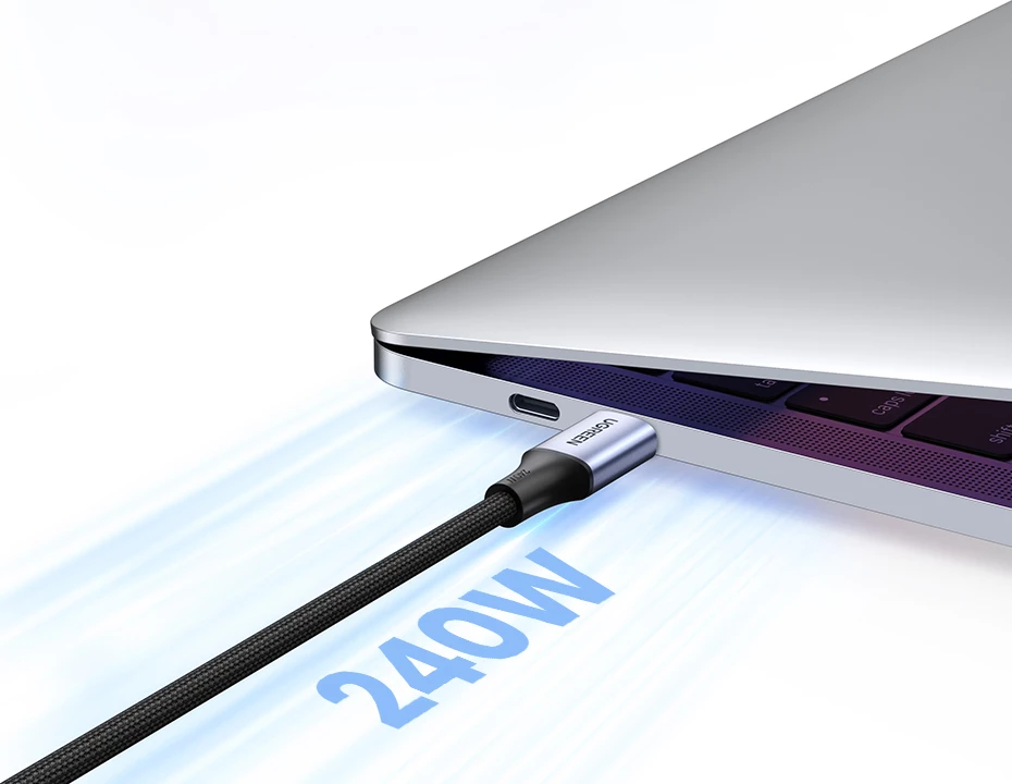 Kabllo USB Type-C Ugreen 90440 US535, 2m, 240W, Gri