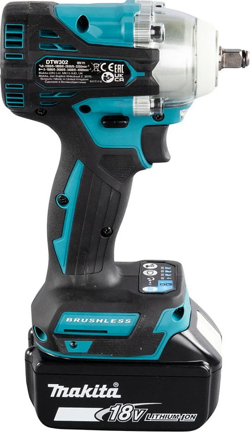 Çelës me goditje me bateri Makita DTW302Z, 18V LXT, pa bateri/karikues, blu/zi
