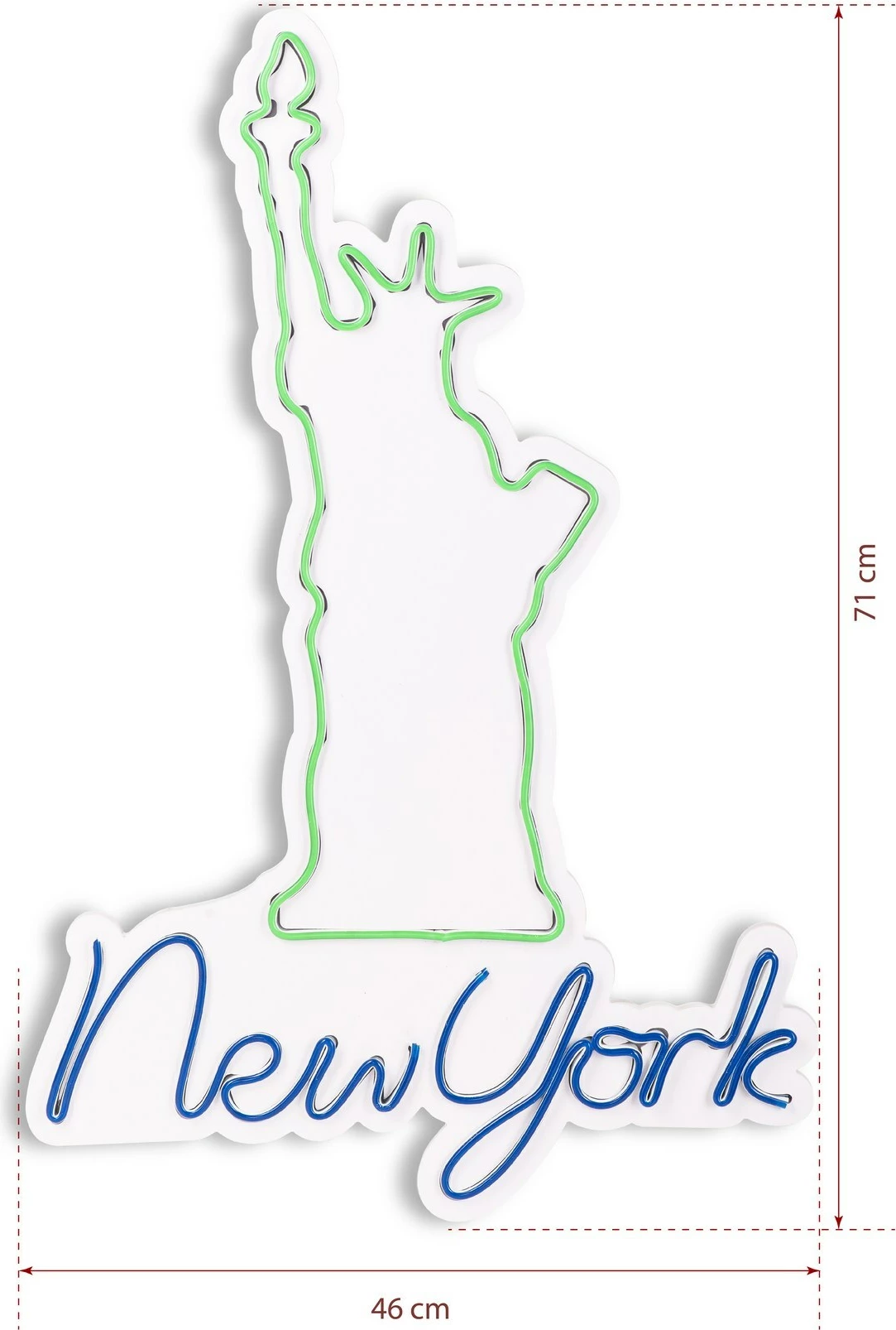 Dritë dekorative LED, plastikë, New York, ngjyrë e gjelbër dhe blu