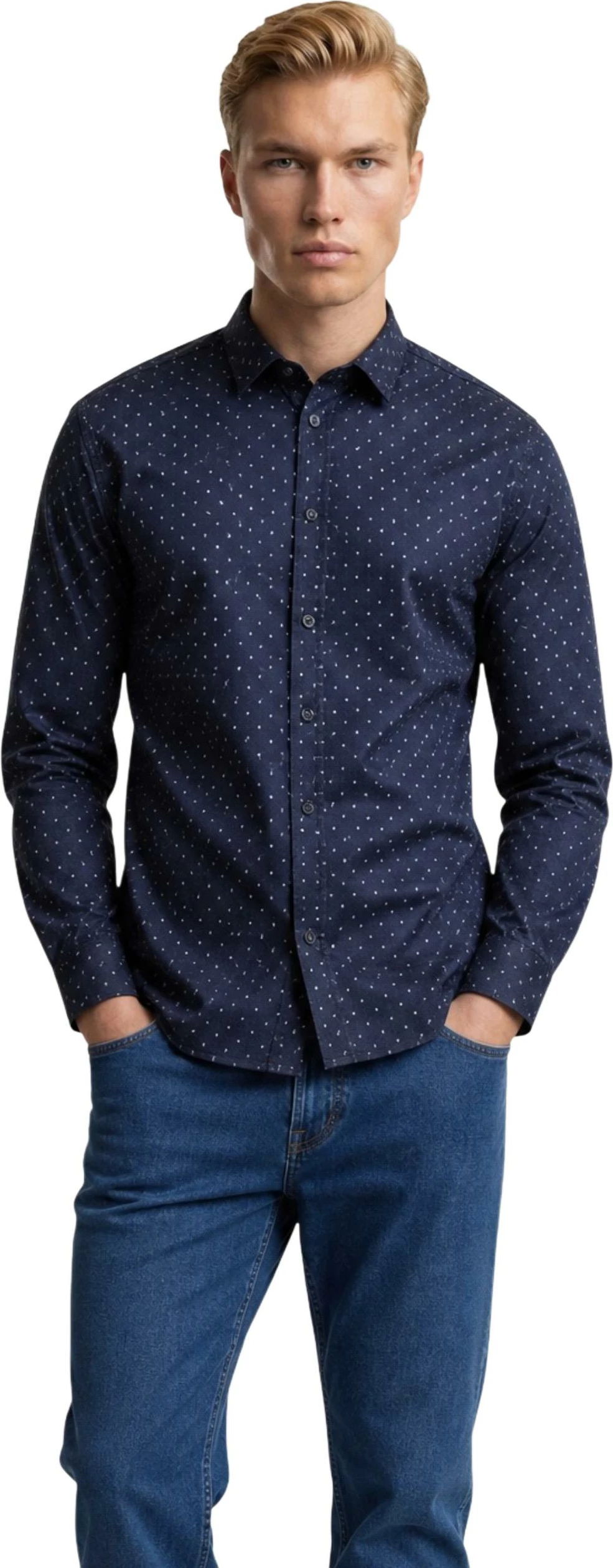 Këmishë për meshkuj Armani Exchange XM000625 AF13184, blu/bardhë [Madhësia: L]