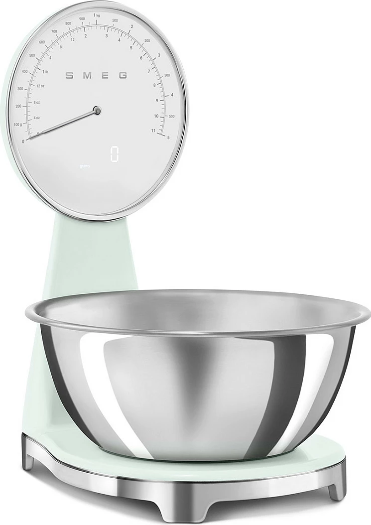 Peshore kuzhine SMEG 50's Style, tas çelik inox, jeshile pastel