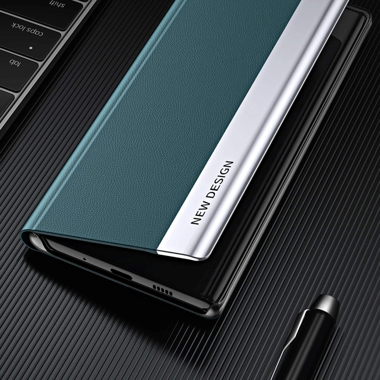 Mbështjellës Hurtel Sleep Case Pro për Samsung Galaxy A24 4G, me kapak dhe qëndrim, Kaltër
