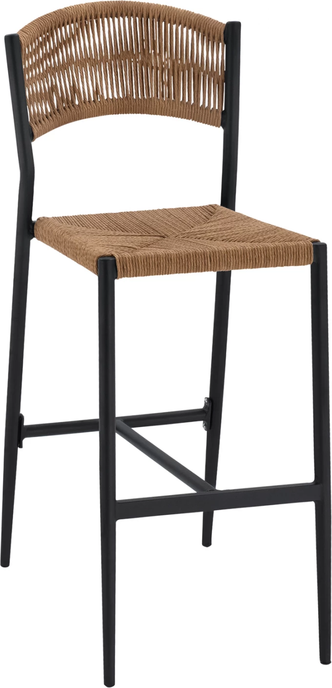 Karrige për bar alumini, ngjyrë qymyr, me litar PE, bezhë, FH5789.02, 45.5x56x111 cm