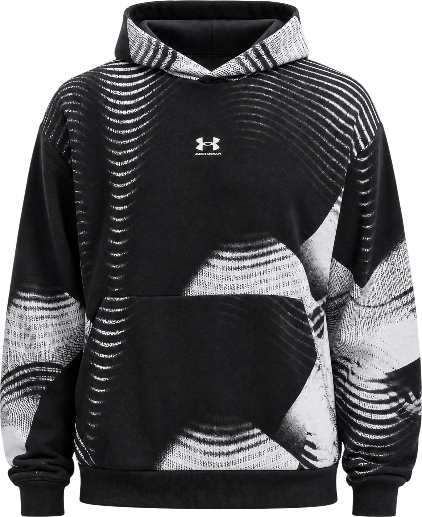Duks me kapuç me zinxhir për meshkuj Under Armour UA Icon Fleece Printed, i zi [Madhësia: XS]