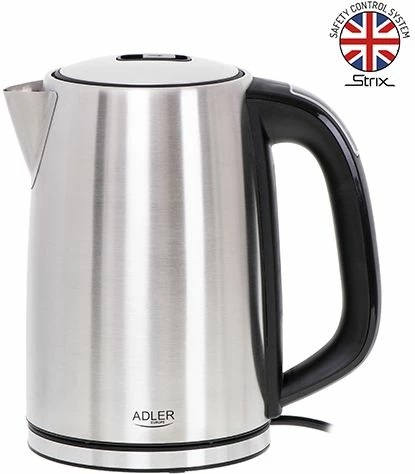 Çajnik elektrik ADLER AD1340 1.7L 2200W me rregullim temperature, inox