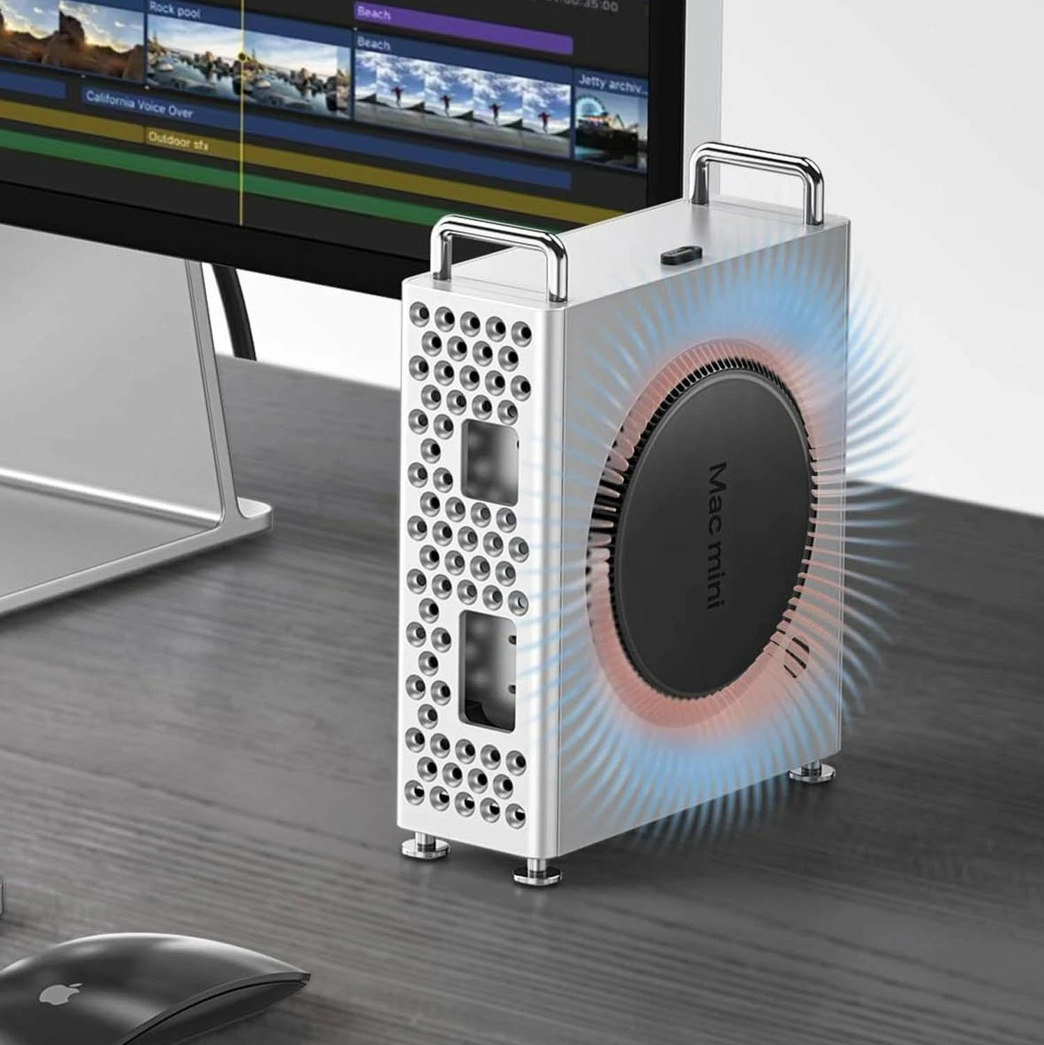 Kasë Orico MS10-SV-EP për Mac Mini M4, alumin, argjendtë
