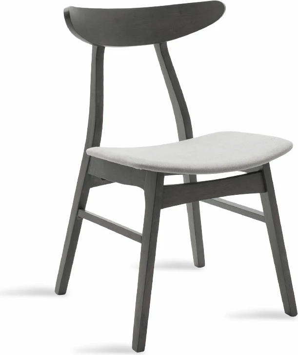 Karrige Orlean, set prej 2 copë, stof gri, këmbë druri gome antracit