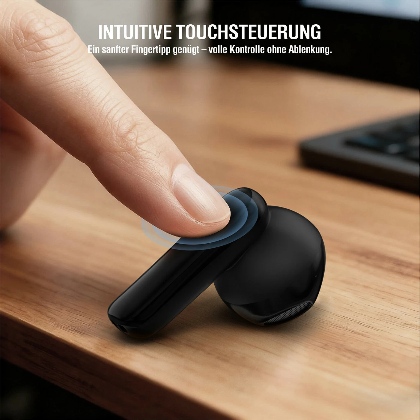 Kufje 4smarts SkyBuds Air, TWS Bluetooth 5.4, me kutizë karikimi wireless, të zeza