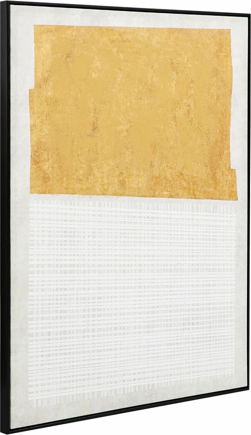 Pikturë dekorative DUE MONDI me kornizë, kanavacë, bezhë-mustardë-e zezë, 90x120x4cm