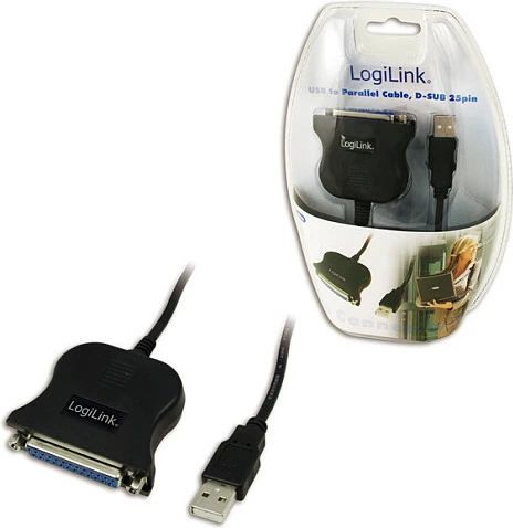 Adapter USB në DSUB-25 LogiLink Adp USB to DSUB-25, i zi