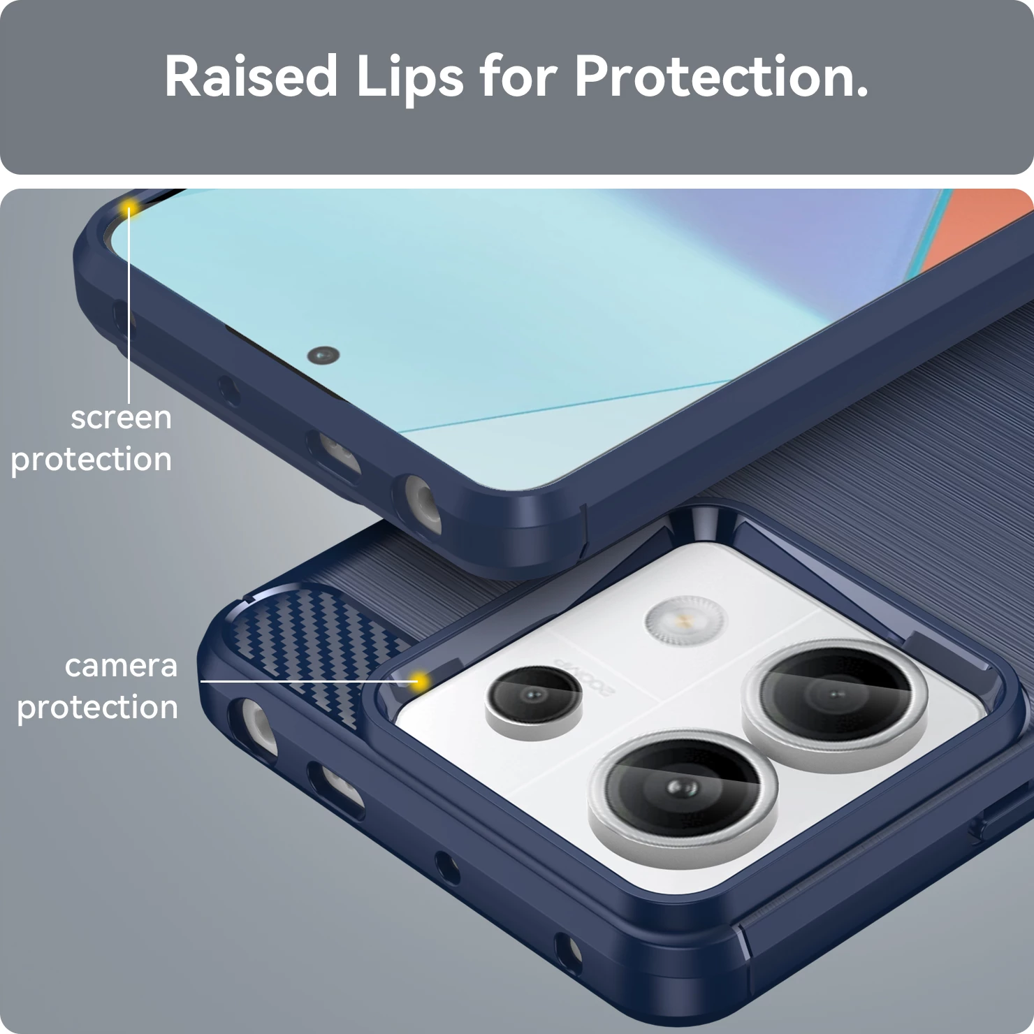 Mbështjellës Hurtel Carbon Case për Xiaomi Redmi Note 13 Pro+, Blu