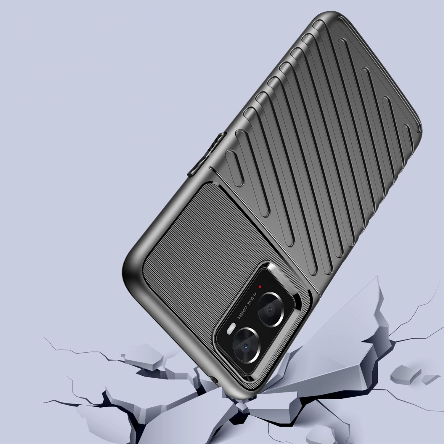 Mbështjellës Thunder Case për celular Hurtel, për Oppo A76 / Oppo A36 / Realme 9i, i zi