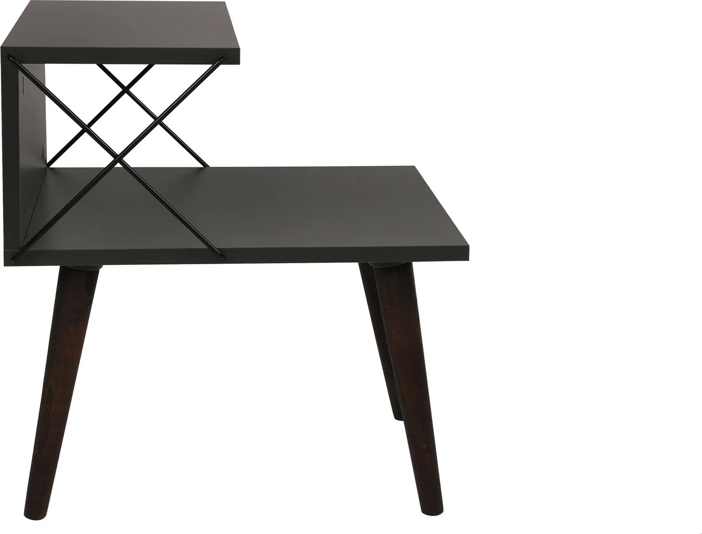 Komodinë Hanah Home, Cross, ngjyrë antracit