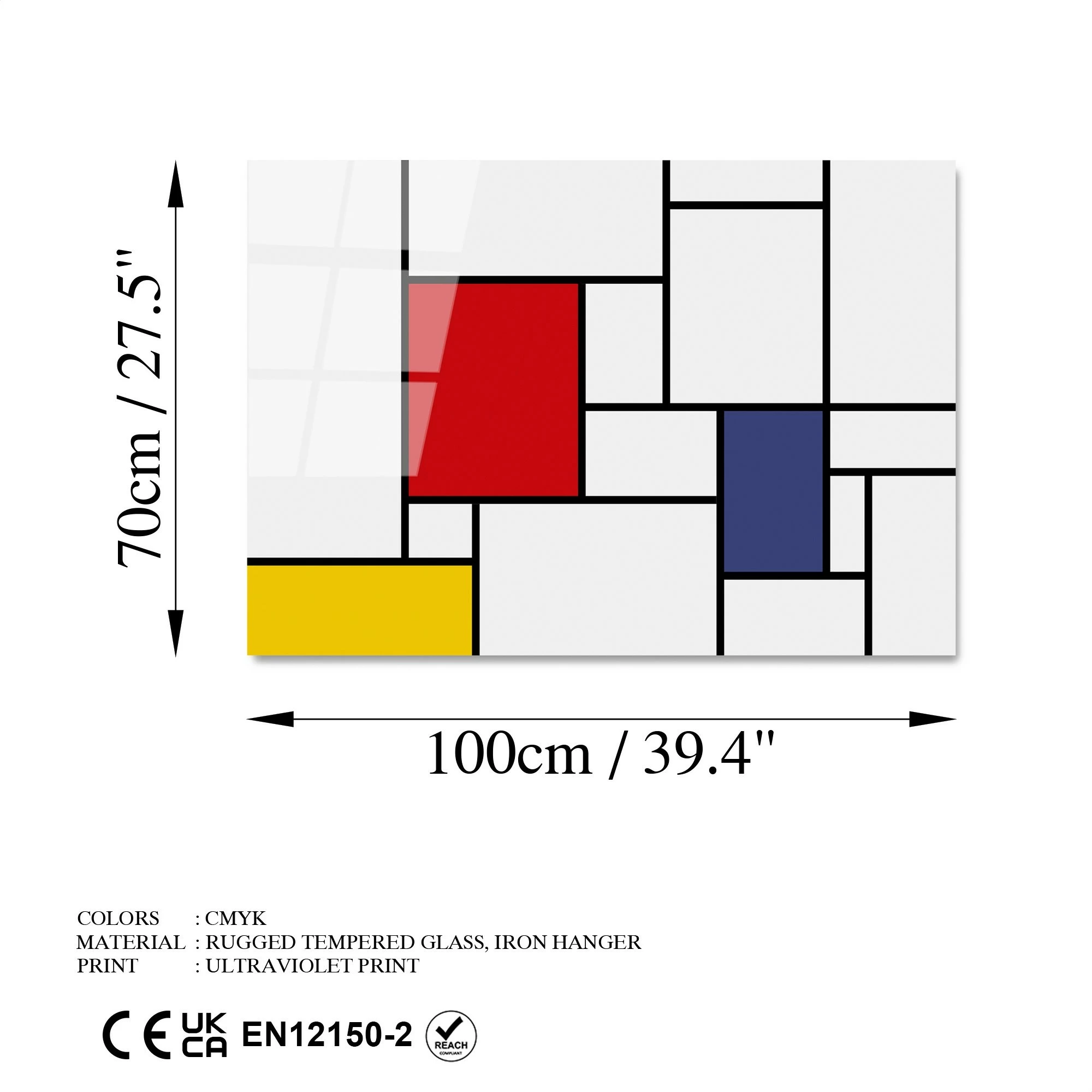 Pikturë dekorative prej xhami të temperuar, Wallity UV-181, 70x100cm