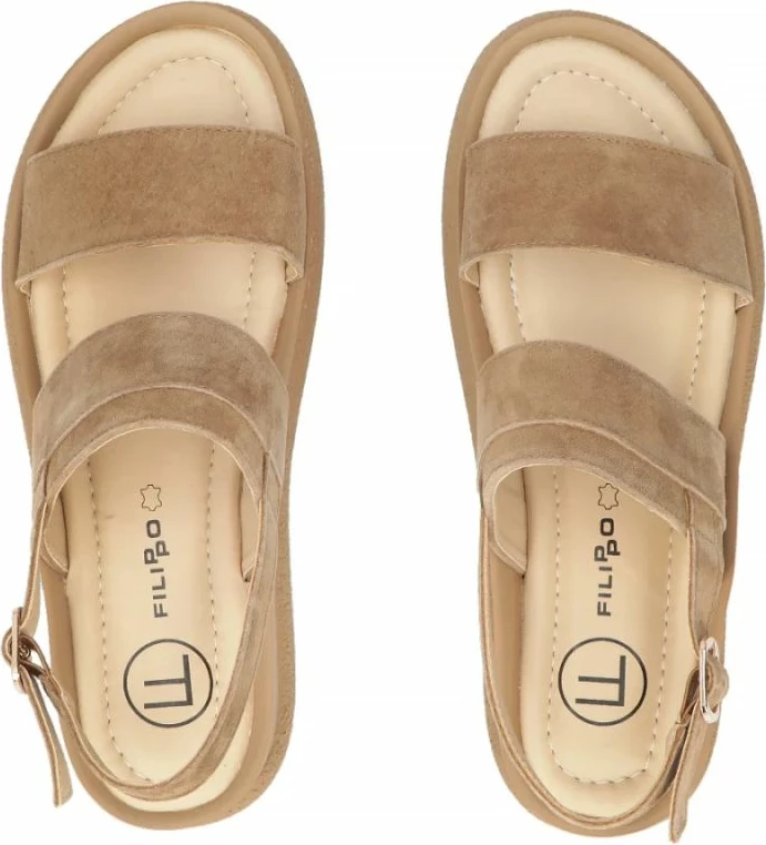Sandale wedge Filippo DS7746 për femra, camel