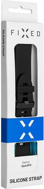 Rrip silikoni Fixed QuickFit 20mm për Garmin, FIXSST-QF20MM-BK, i zi