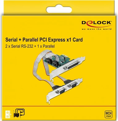 Kartë zgjerimi PCIe DeLOCK 90413, 2x RS-232 + 1x Paralel