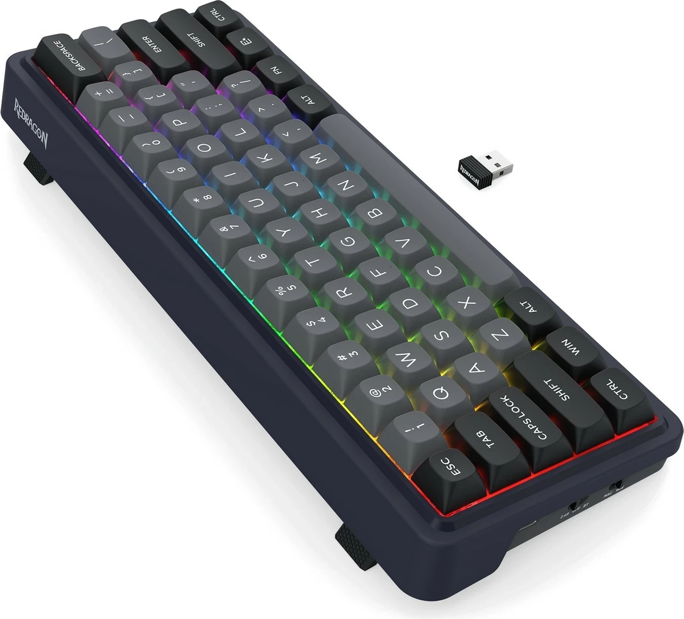 Tastierë Redragon Draconic V2 K730GB-RGB-PRO, 61 taste, RGB, wireless/wired, e zezë