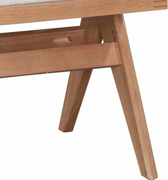 Karrige Winslow, dru kauçuku, ngjyrë arre të lehtë, ratan PVC natyral, pëlhurë gri, set prej 2 copë