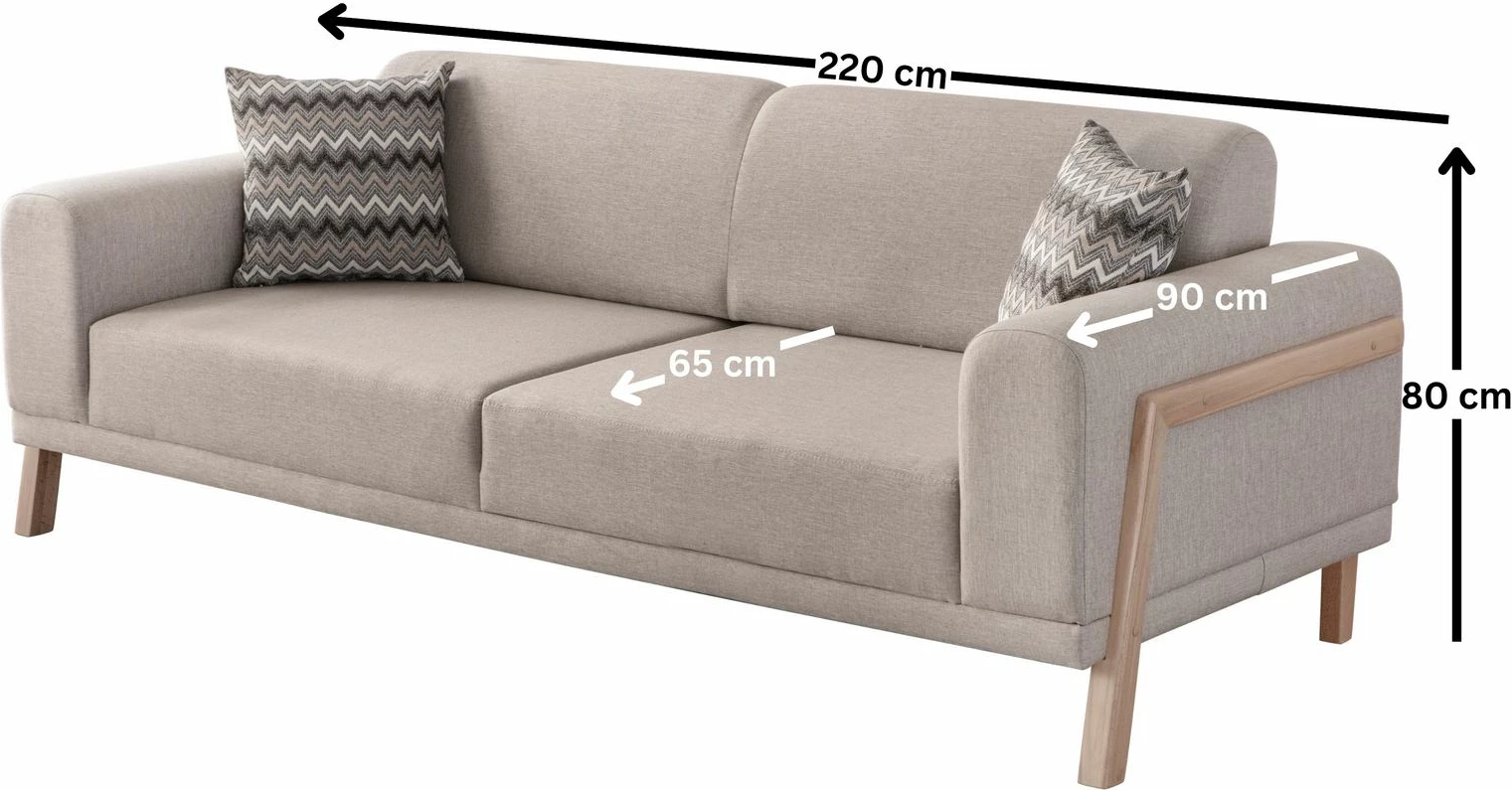Divan treshe Atelier del Sofa, ngjyrë latte-krem