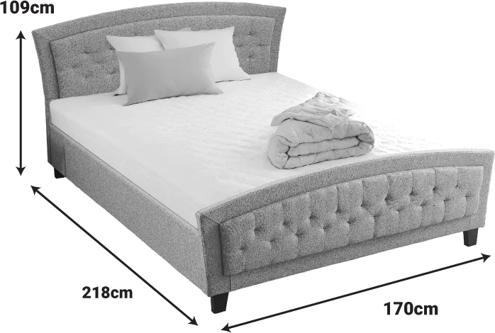 Krevat dopio Camaro, ngjyrë gri, 160x200cm