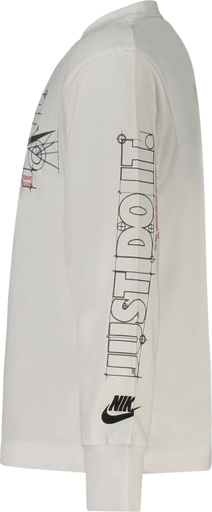Maicë me mëngë të gjata për djem NIKE, e bardhë