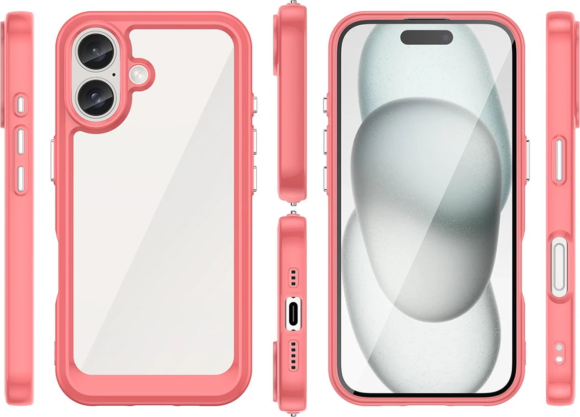 Mbështjellës Hurtel Outer Space Case për iPhone 16 Plus, kuqe