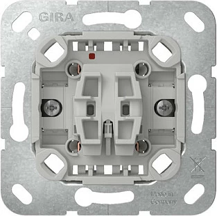 Ndërprerës muri GIRA 310600, rocker 1-drejtim, 10A 240V, me LED, krom/gri
