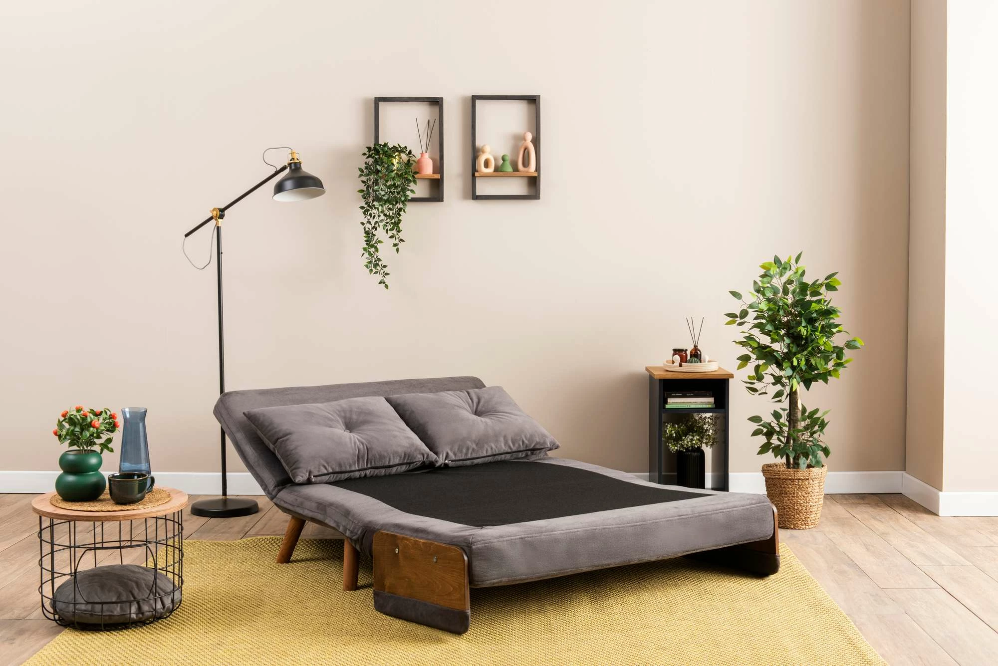 Divan-krevat dy vendësh, Cosmo, ngjyrë gri