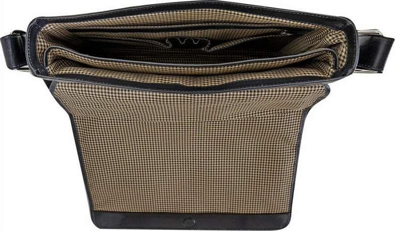 Çantë messenger për laptop dbramante1928 Marselisborg 14", lëkurë full-grain, rrip shpatulle, e zezë