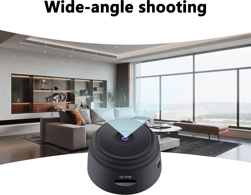 Mini Kamera Sigurie WiFi A9 me Bateri, me lidhje të qëndrueshme pa tela, për përdorim të përditshëm, ngjyrë e zezë