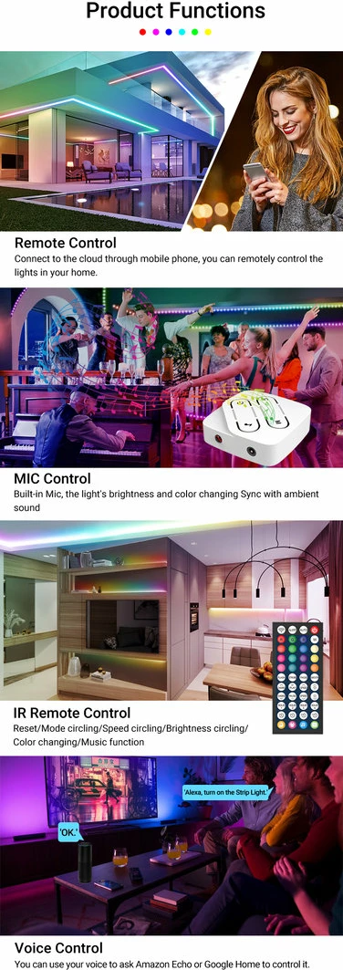 Drita Led SONIT RGBIC 2 Neon-WIFI (Bardhë, 5M 450LED)