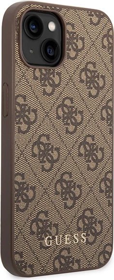Mbështjellës Guess GUHCP15MG4GFBR për iPhone 15 Plus 6.7", hardcase, 4G Metal Gold Logo, kafe