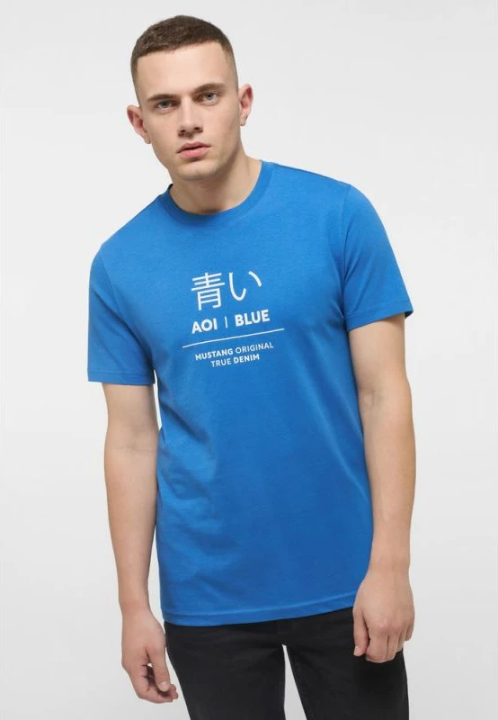Maicë Mustang Alex C Print për Meshkuj, Blu [Madhësia: XXL]