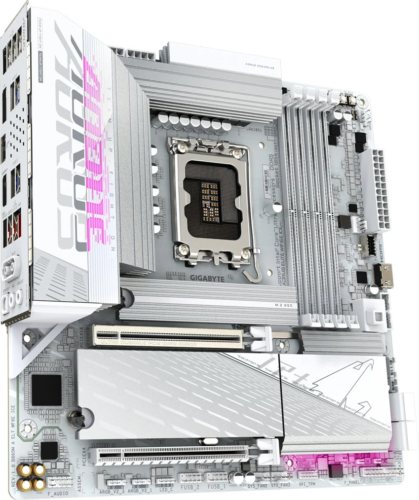 Pllakë amë Gigabyte B860M AORUS ELITE WF6E ICE, Socket 1851, e bardhë
