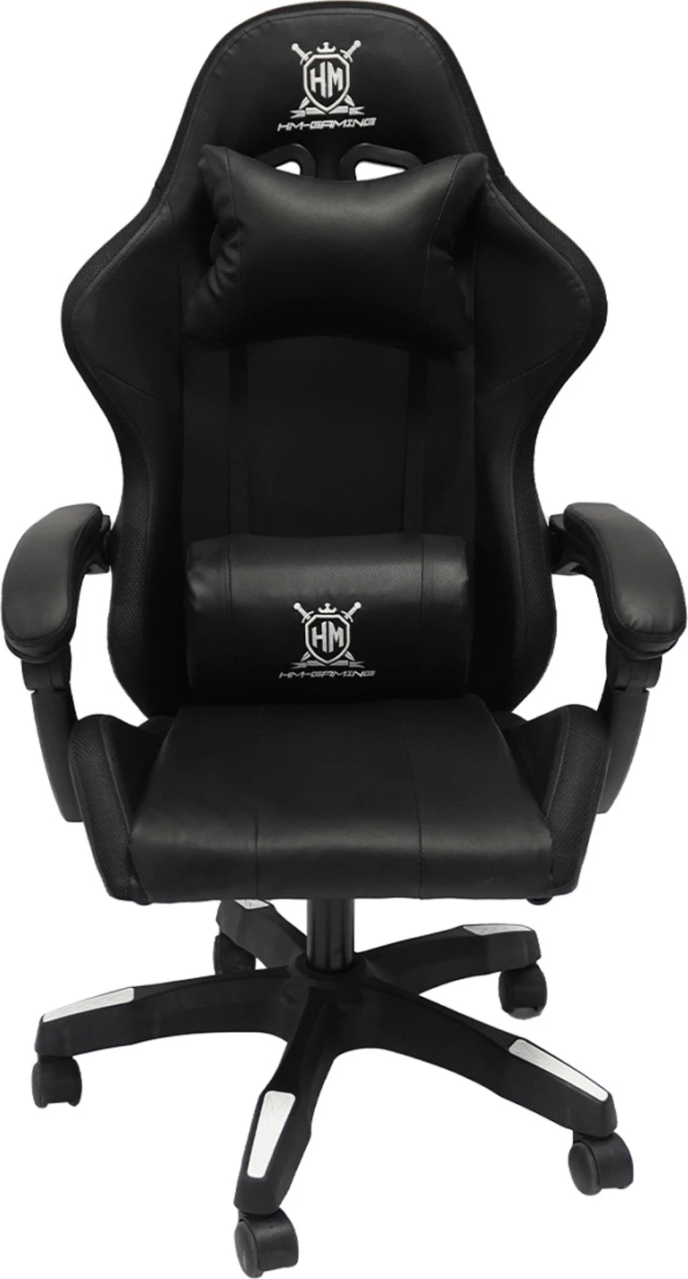 Karrige gaming DARREN FH1203.04, e zezë-bardhë, PVC & najlon, 51x49x125Hcm