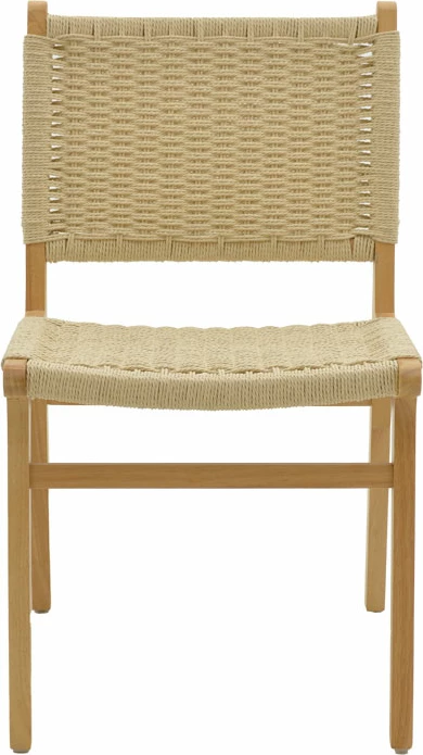 Karrige Julien, dru kauçuku natyral, litar natyral, 61x54x85cm, set prej 2 copësh