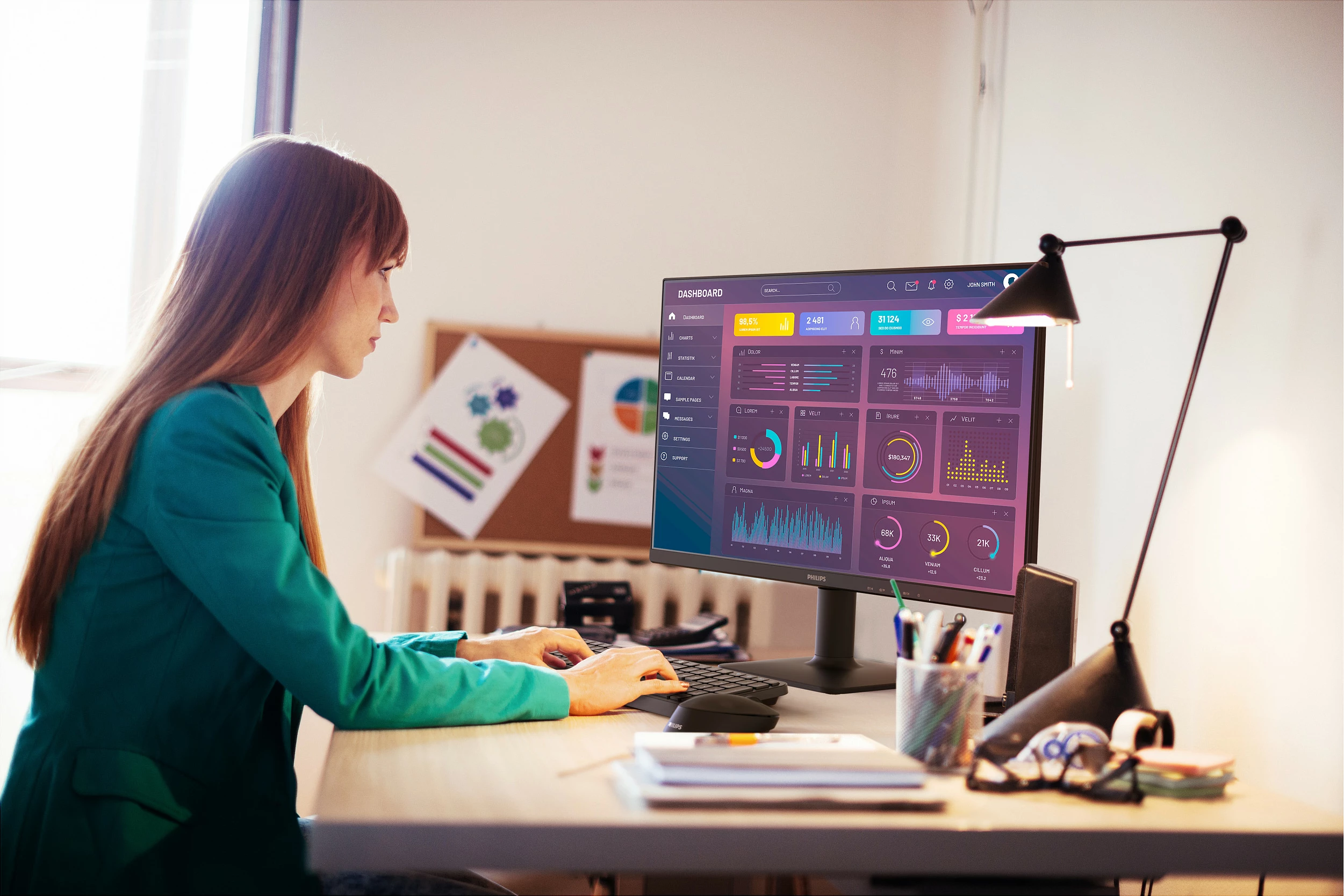 Monitor Philips 27E2N1500L/00, 27 inç, Quad HD, 75Hz, i zi