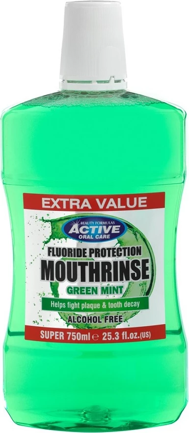 Shpëlarës goje Beauty Formulas Active Alcohol-Free Green Mint 750ml