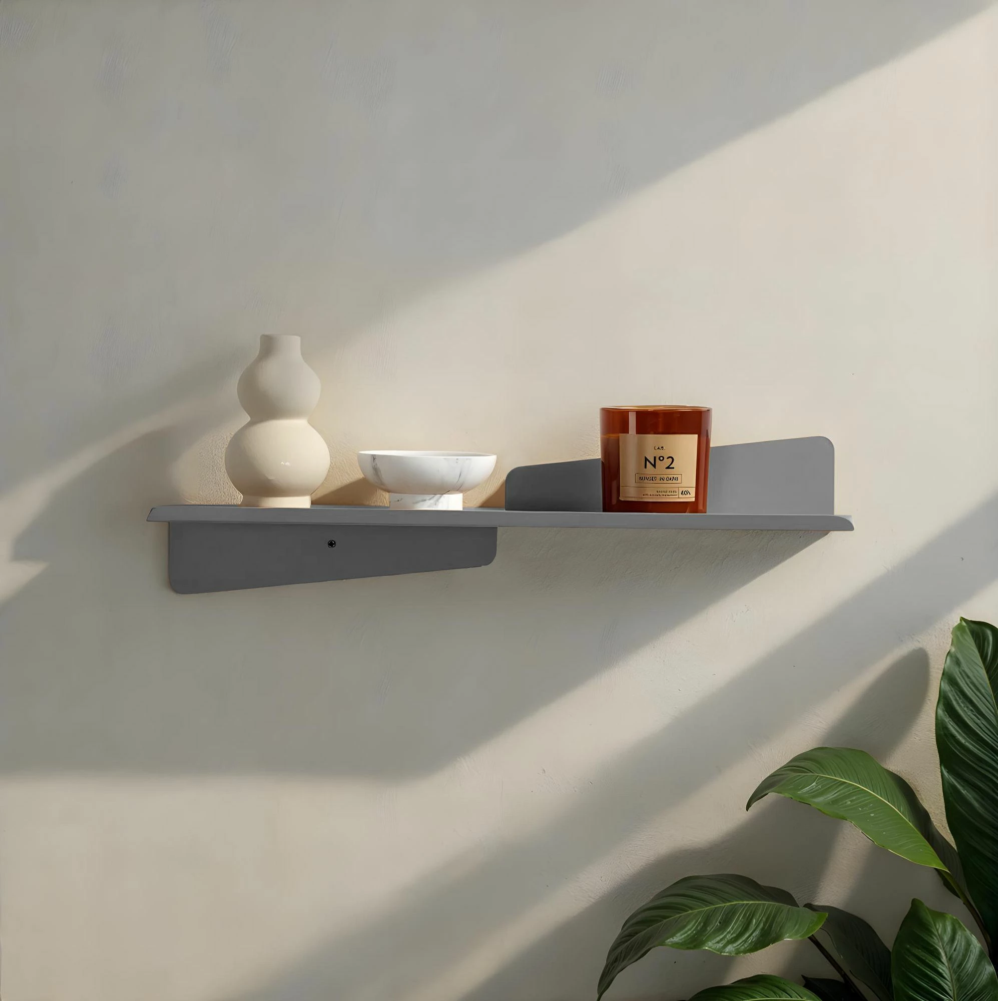 Raft dekorativ metalik për mur, ngjyrë gri, Skye Decor, Vlnt123Gr
