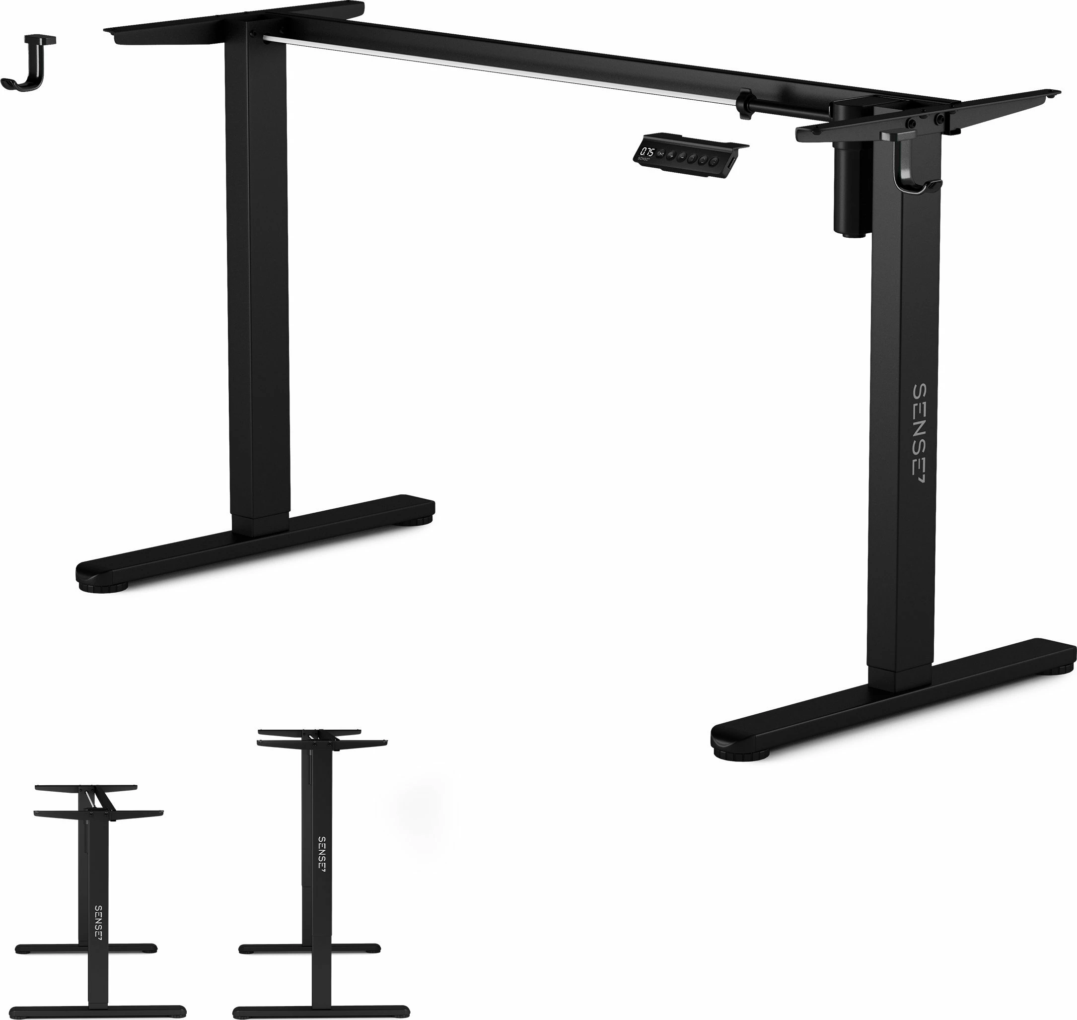 Kornizë tavoline elektrike SENSE7 NOJO, lartësi 72-118 cm, gjerësi 90-135 cm, pa tabletop, e zezë