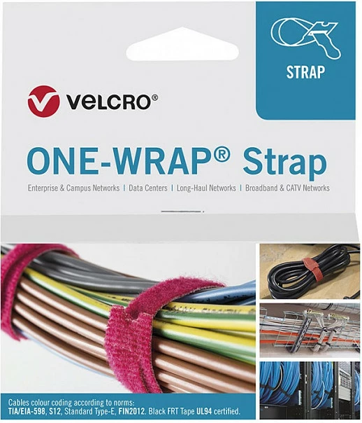 Lidhëse kabllosh VELCRO ONE-WRAP, 330mm x 20mm, 100 copë, blu