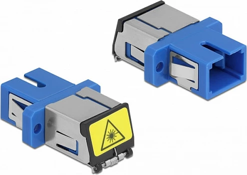 Kuplues fibër optike DeLOCK SC-SC Simplex, single-mode, me mbrojtje lazeri, blu