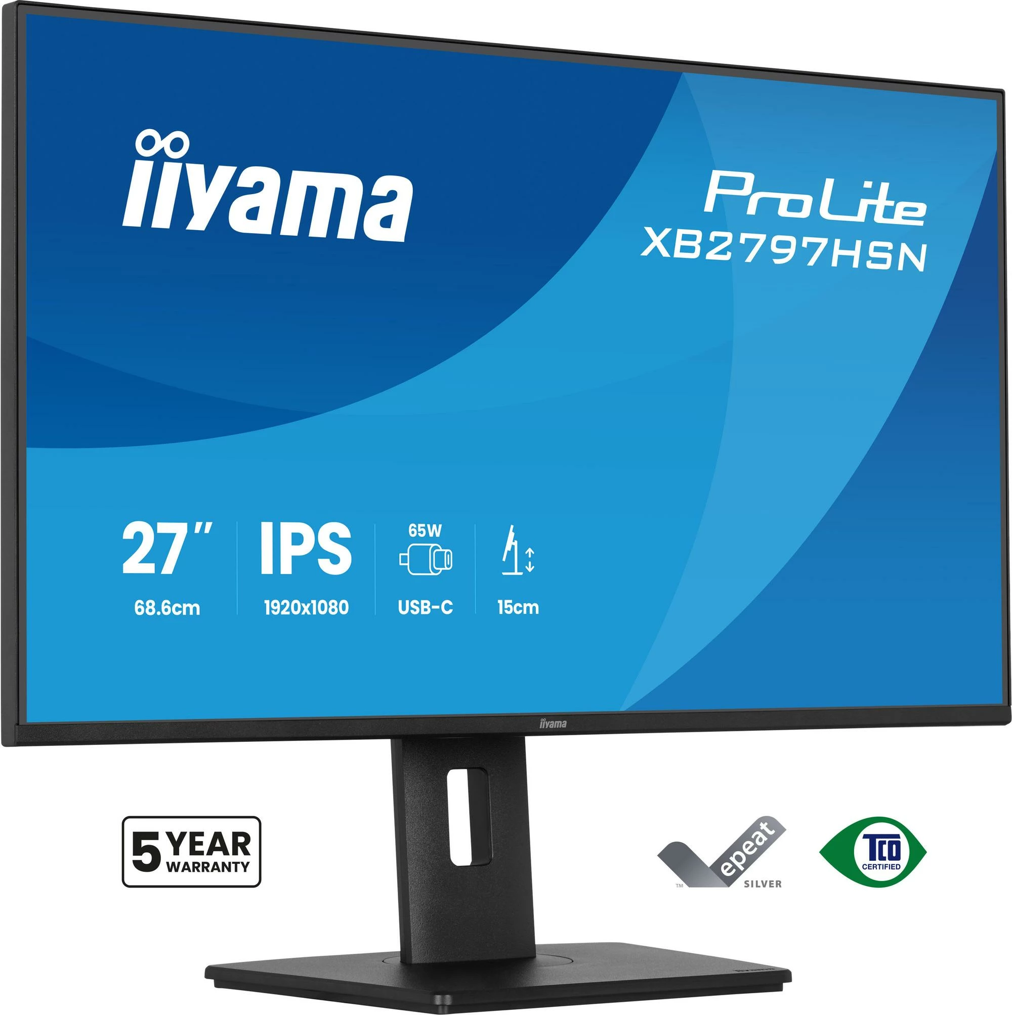 Monitor IIYAMA ProLite XB2797HSN-B1 27\" Full HD IPS 100Hz USB-C 65W i zi