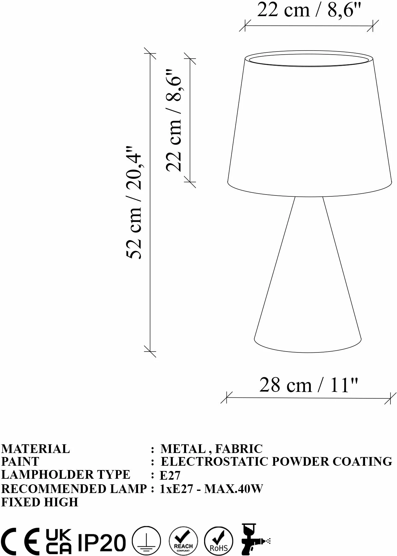 Llambë tavoline Opviq, Kona - 15482